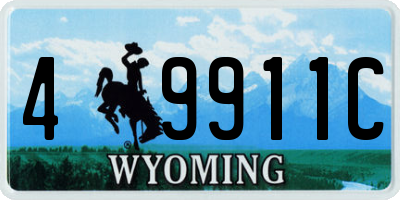 WY license plate 49911C