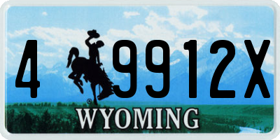 WY license plate 49912X