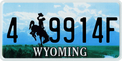 WY license plate 49914F