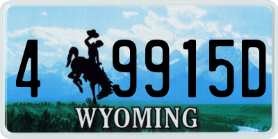 WY license plate 49915D