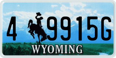 WY license plate 49915G