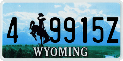 WY license plate 49915Z