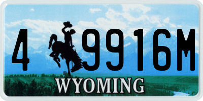 WY license plate 49916M