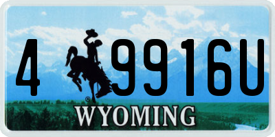 WY license plate 49916U