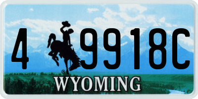 WY license plate 49918C