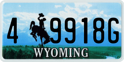 WY license plate 49918G