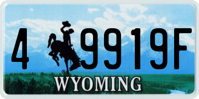 WY license plate 49919F