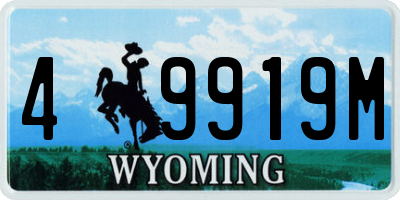 WY license plate 49919M