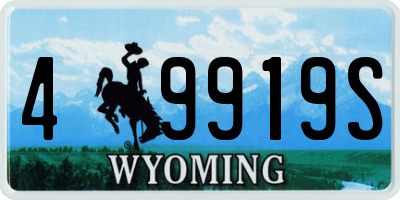 WY license plate 49919S