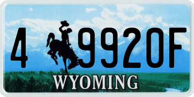 WY license plate 49920F