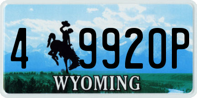 WY license plate 49920P
