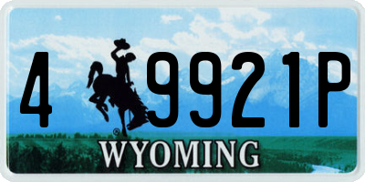 WY license plate 49921P