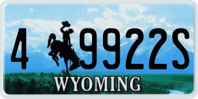 WY license plate 49922S