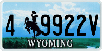 WY license plate 49922V