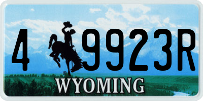 WY license plate 49923R
