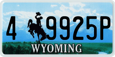 WY license plate 49925P