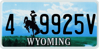WY license plate 49925V