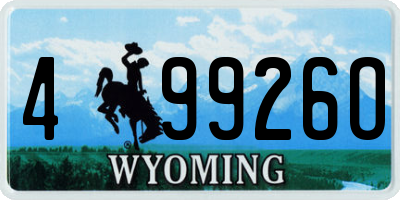 WY license plate 49926O
