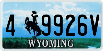 WY license plate 49926V