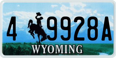 WY license plate 49928A