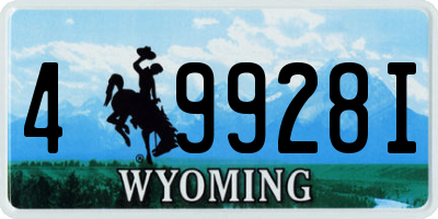 WY license plate 49928I