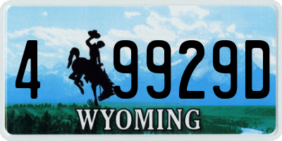 WY license plate 49929D