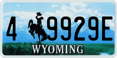 WY license plate 49929E