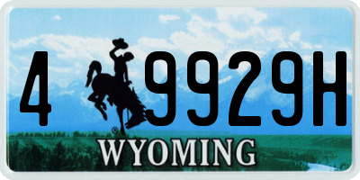 WY license plate 49929H