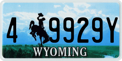 WY license plate 49929Y