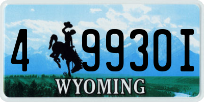 WY license plate 49930I
