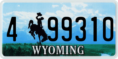 WY license plate 49931O