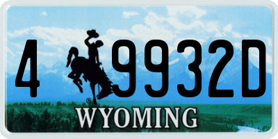 WY license plate 49932D