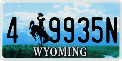 WY license plate 49935N