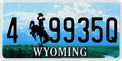 WY license plate 49935Q
