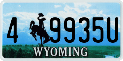 WY license plate 49935U