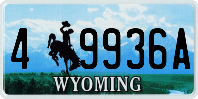 WY license plate 49936A
