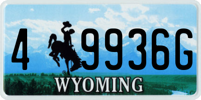 WY license plate 49936G
