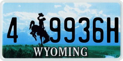WY license plate 49936H