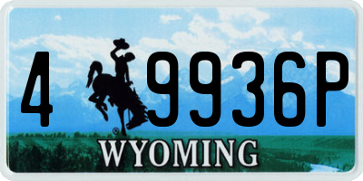 WY license plate 49936P
