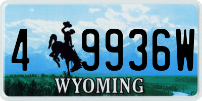 WY license plate 49936W