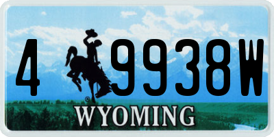 WY license plate 49938W