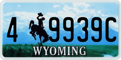 WY license plate 49939C