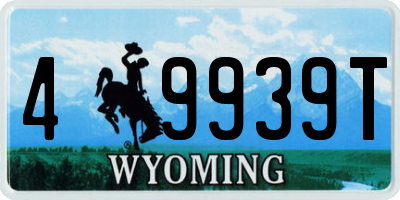 WY license plate 49939T