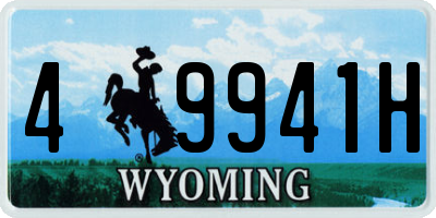 WY license plate 49941H