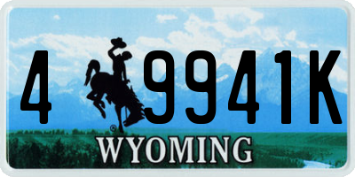 WY license plate 49941K