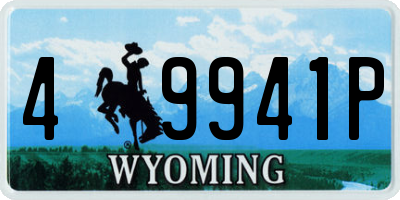 WY license plate 49941P