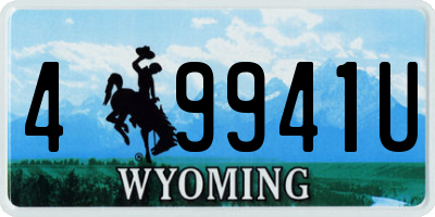 WY license plate 49941U