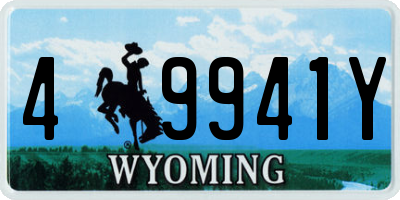 WY license plate 49941Y