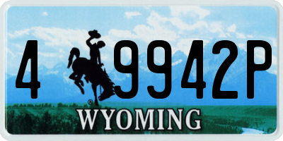 WY license plate 49942P