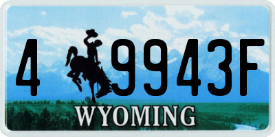 WY license plate 49943F